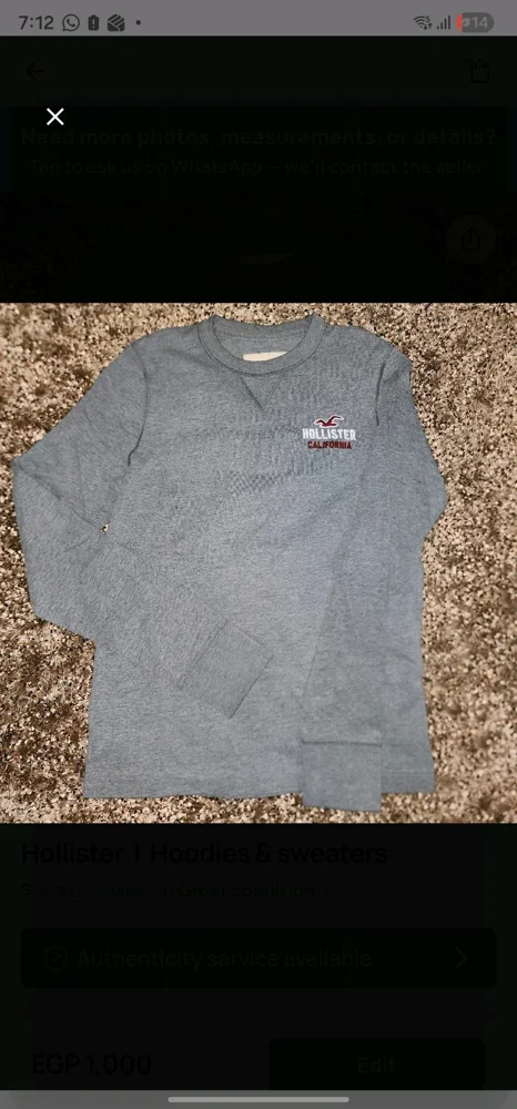 Hollister Sweatshirts, size XL, photo 3
