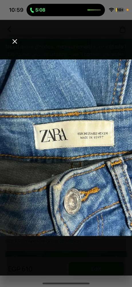 Zara Jeans, Good, size XS / 34 / 6, photo 4
