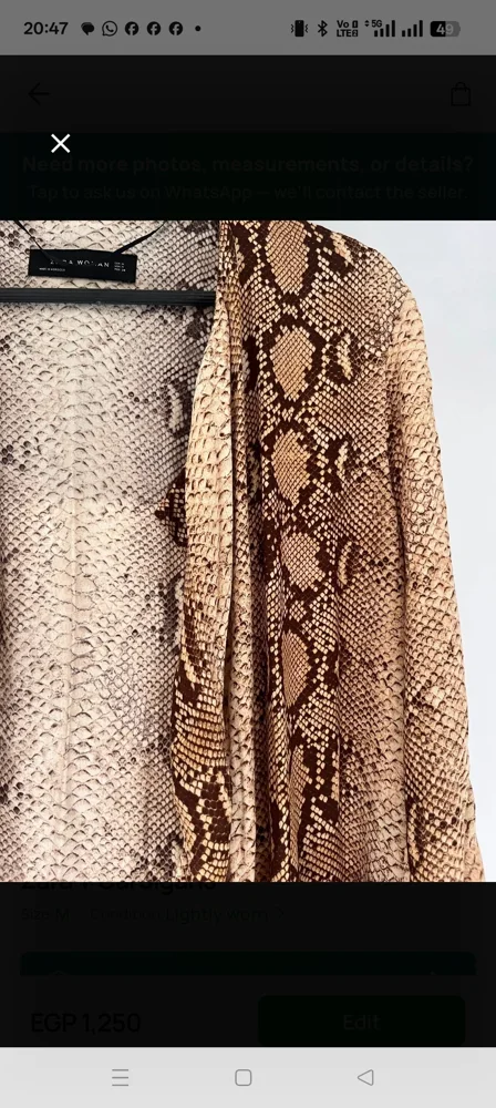 Zara Kaftan, Excellent, size M, photo 2