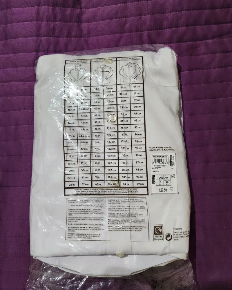 M&S Collection Long Sleeve Shirts, New with tags, size XXL, photo 3