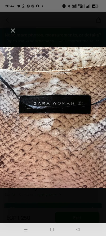 Zara Kaftan, Excellent, size M, photo 4