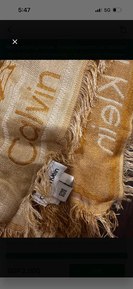 Calvin Klein إيشاربات وشالات، حالة ممتازة، صورة 3
