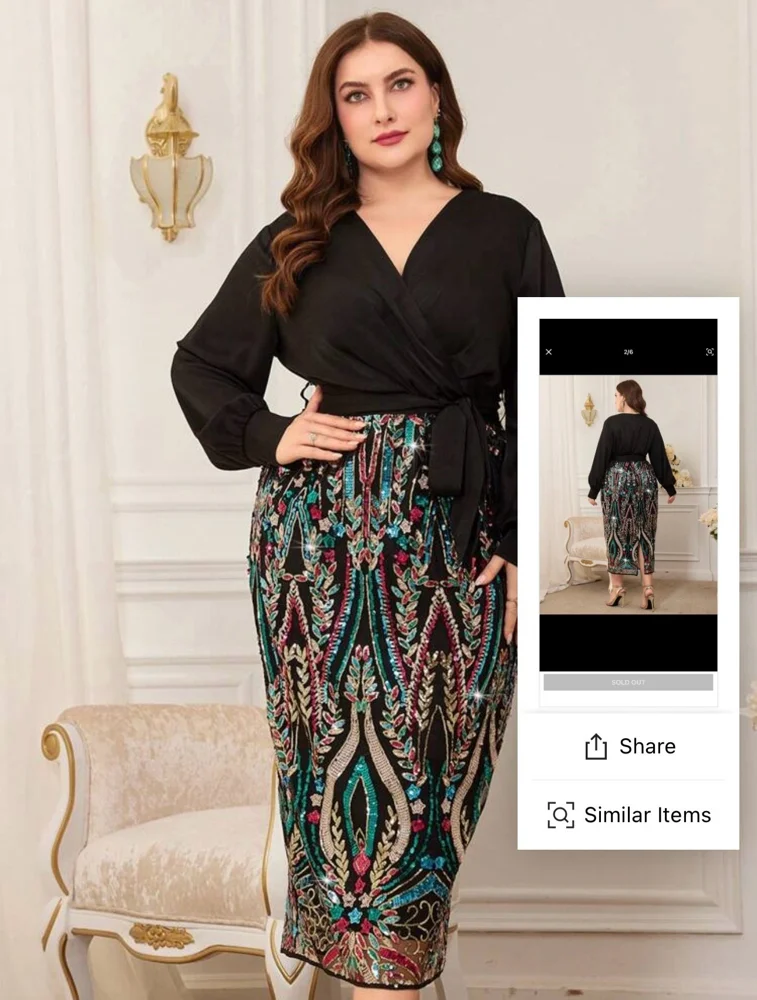Shein Evening & Soirée, New with tags, size XXXL / 46 / 18, photo 2