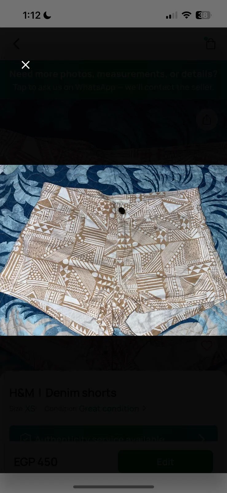 H&M Shorts, size XS / 34 / 6, photo 1