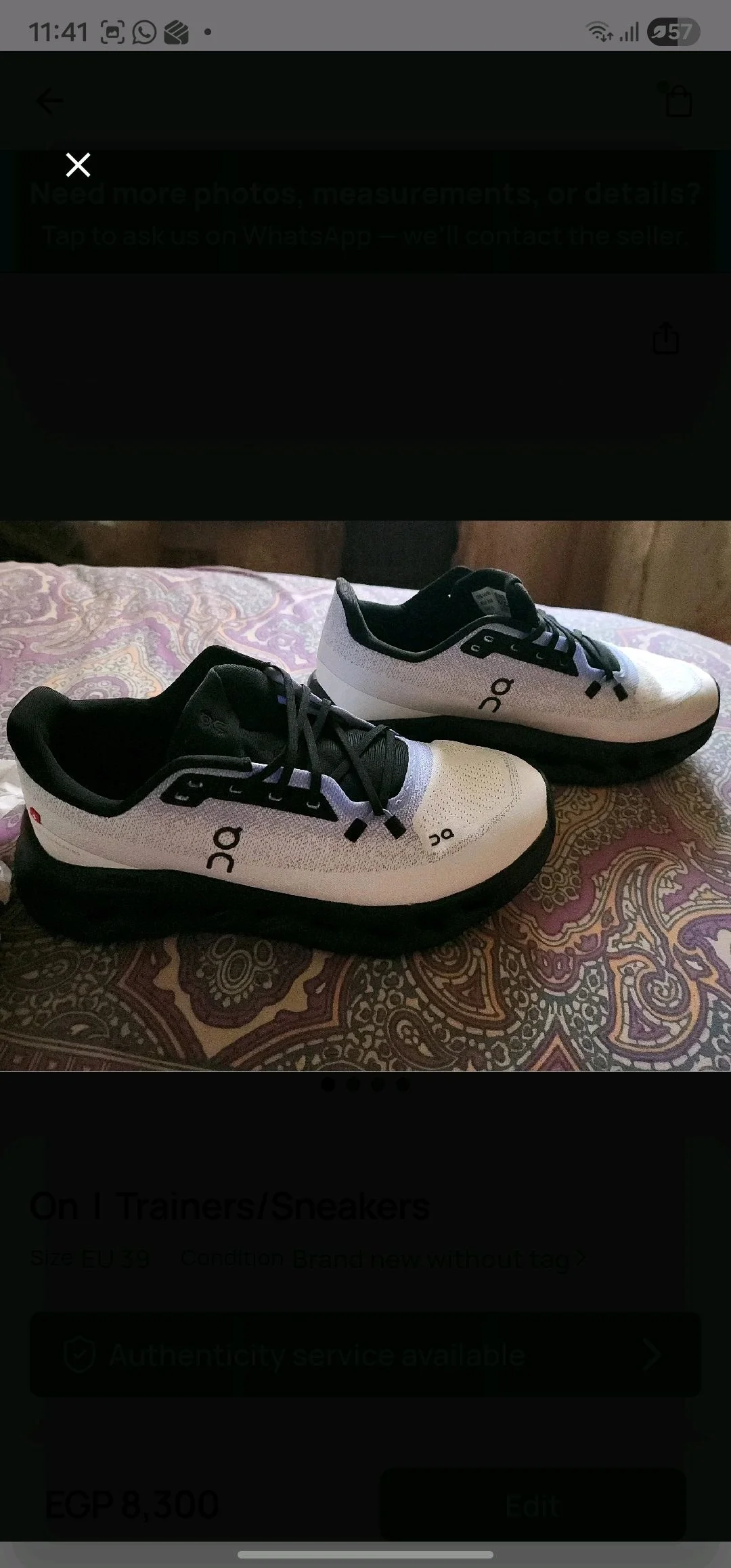 On Cloud Sneakers, size 39, photo 1